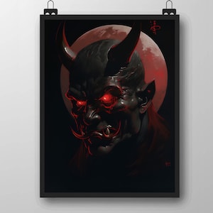 Dark Mask Demon Oni, Poster Print