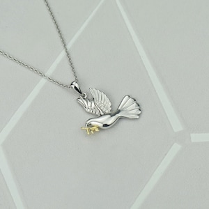 Sterling Silver Dove Animal Pendant Necklace Mothers Day Gift for Mum