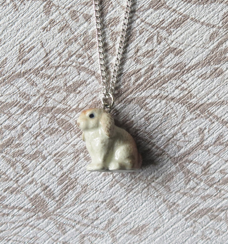 Cute Bunny Rabbit Porcelain Animal Pendant Necklace - Etsy
