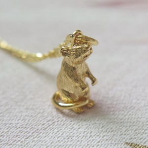 Sterling Silver Rat Animal Animal Pendant Necklace Mothers Day Gift for Mum