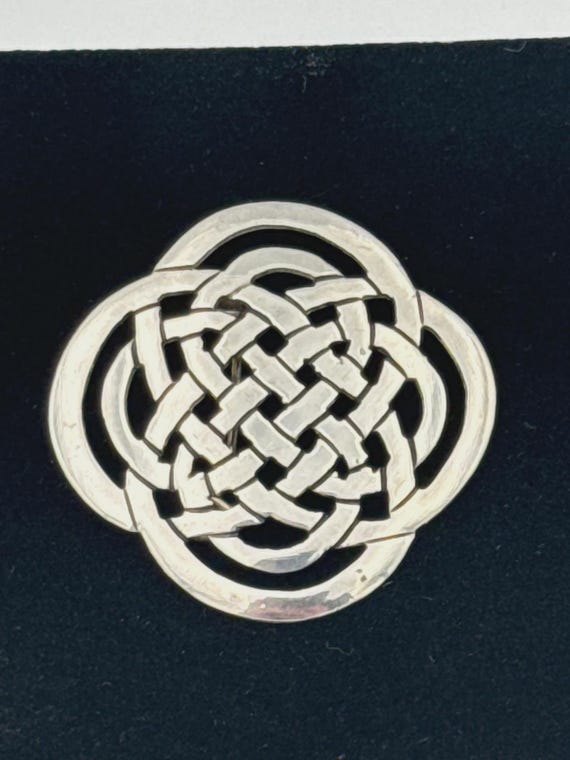 Vintage St Justin Celtic Lugh's Knot Sterling Silver Brooch