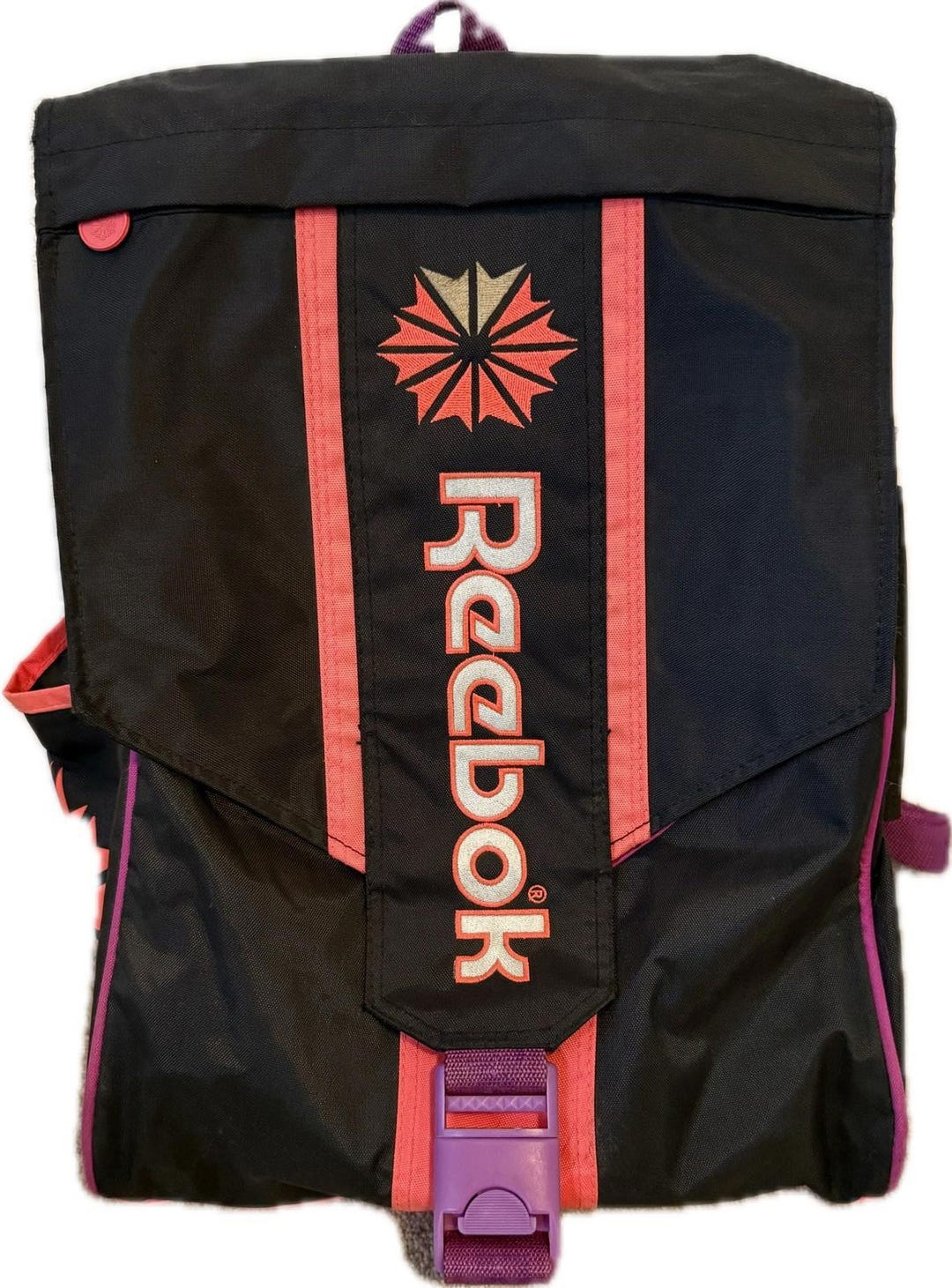 Vintage 90s Reebok Classic Backpack Rucksack in Black and Pink - Etsy