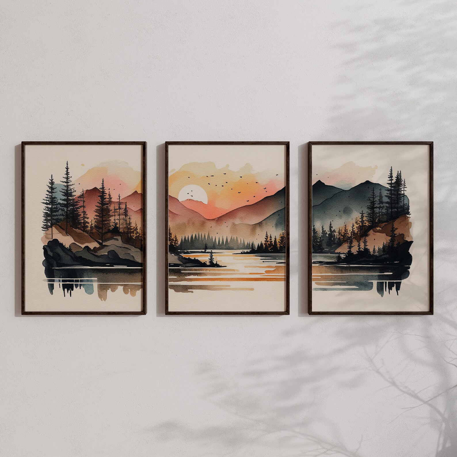 Printable Mountain Wall Art Set of 3 Colorful Home Decor - Etsy