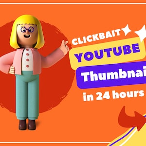 Customize YouTube Thumbnail - Ready in 24 Hours, YouTube Thumbnail Design Service for Social Media Videos YouTube and Instagram, Thumbnail