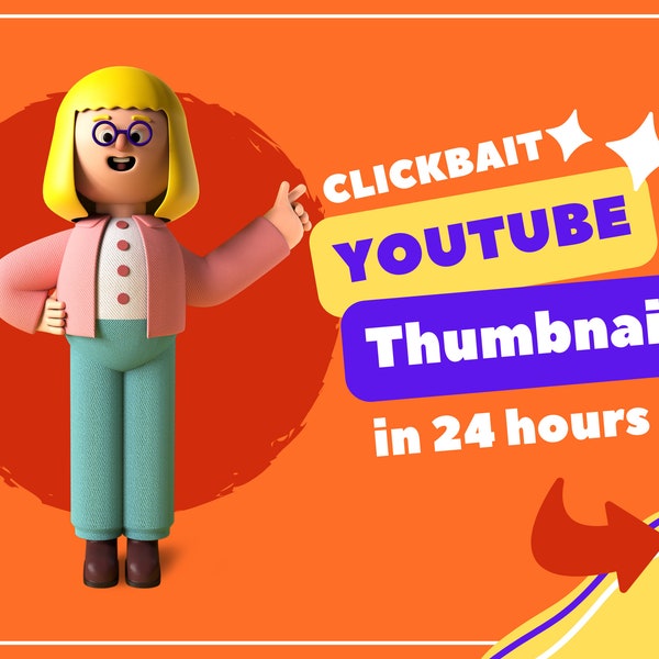 Customize YouTube Thumbnail - Ready in 24 Hours, YouTube Thumbnail Design Service for Social Media Videos YouTube and Instagram, Thumbnail