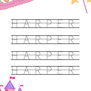 Custom Name Traceable Worksheet Etsy Custom Name Traceable Worksheet Etsy