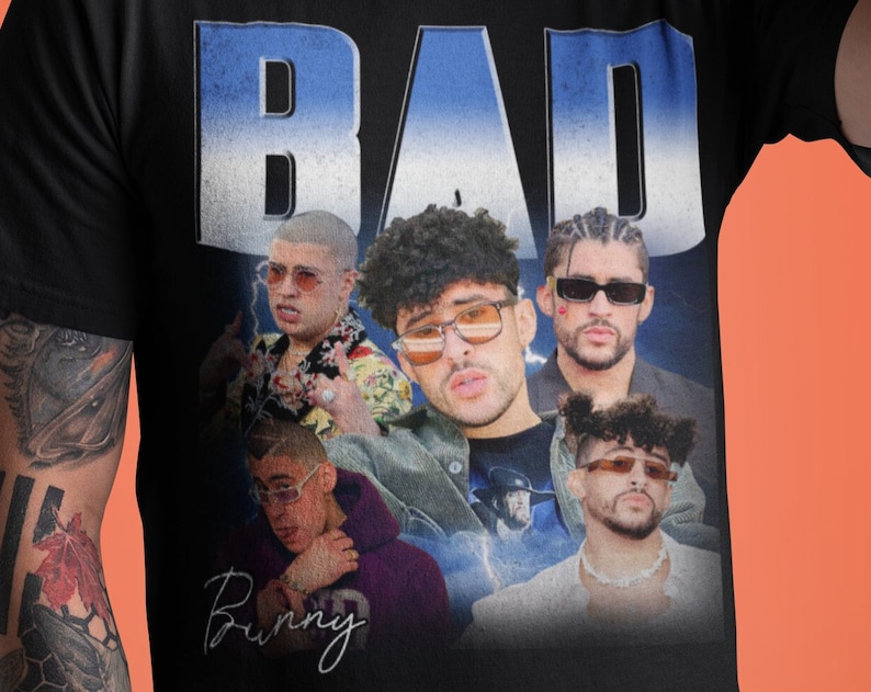 Bad bunny vintage shirt , retro bad bunny ransom style vintage shirt, bad bunny homage tshirt, bad bunny fan tees, bad bunny retro 90s