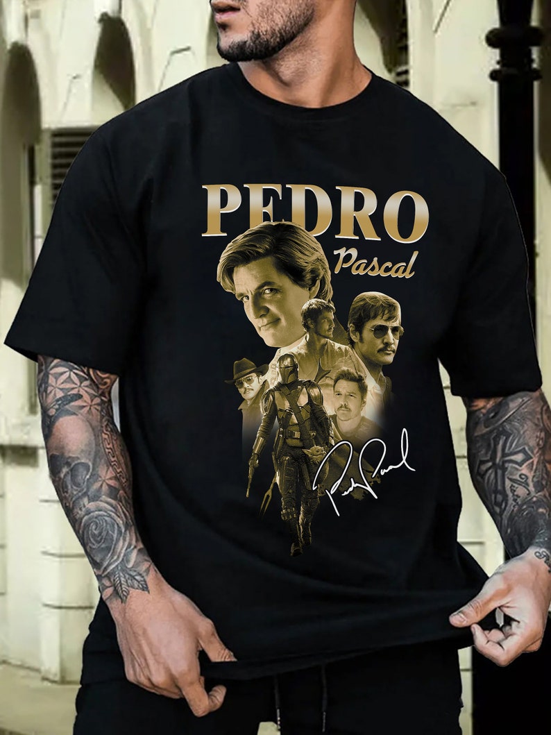 Pedro pascal shirt, actor pedro pascal shirt retro 90s, javier peña, narco pedro pascal fans gift, pedro pascal tribute celebrity shirt