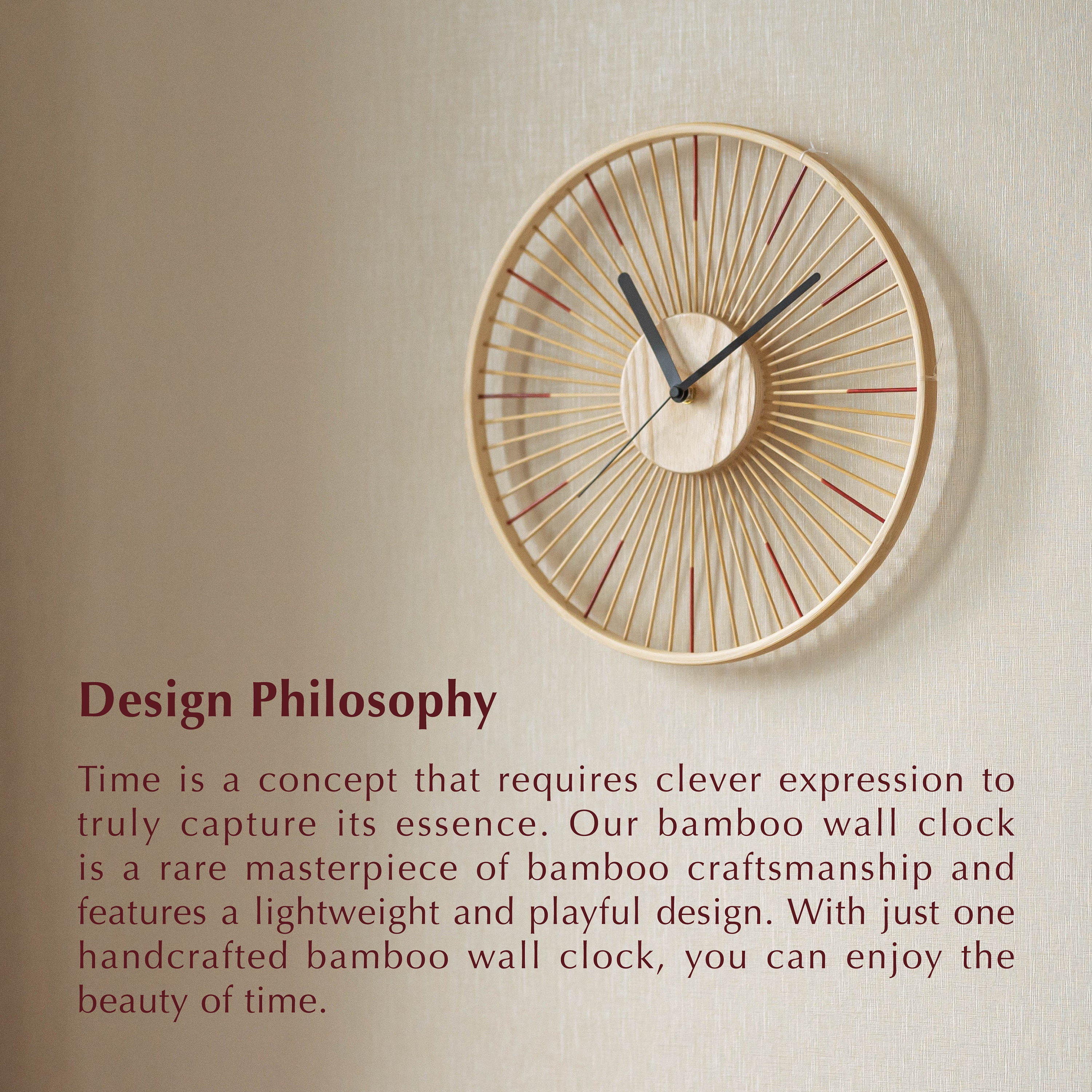 Bamboo Wall Clock Zen Clock Handcrafted Bamboo Clock Etsy UK