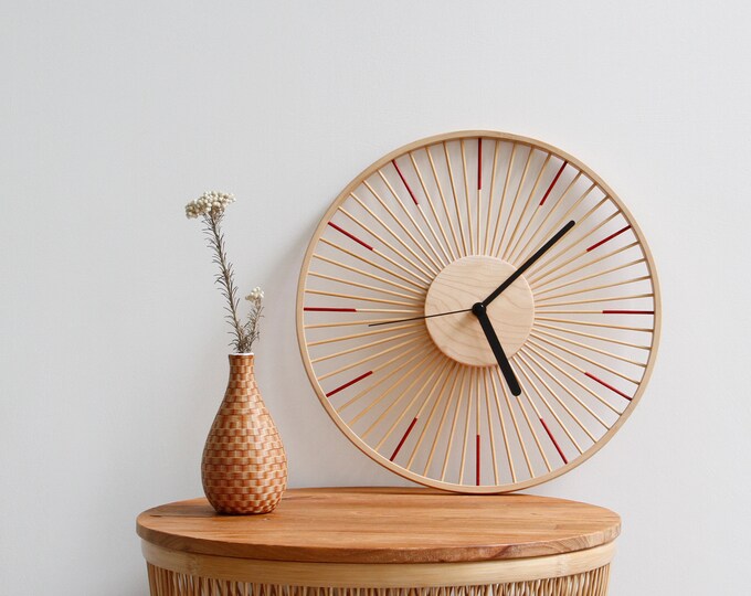 Bamboo Wall Clock, Zen Clock, Handcrafted Bamboo Clock, Minimalist
