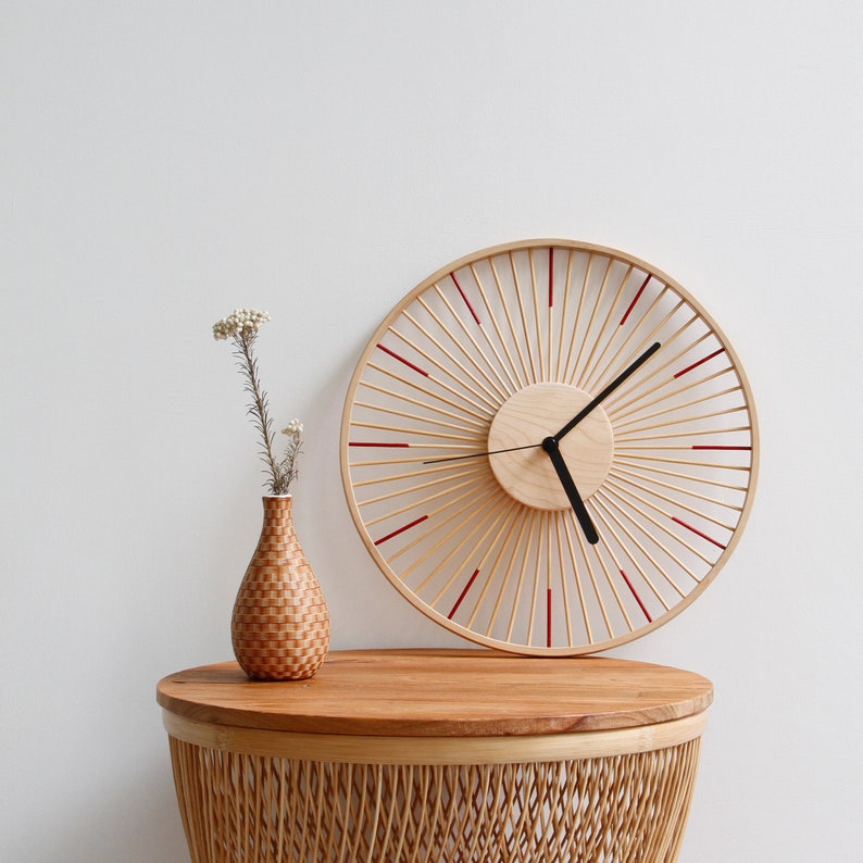 Bamboo Wall Clock, Zen Clock, Handcrafted Bamboo Clock, Minimalist Design Clock, Natural Home Decor - Housewarming Gift, Gift for new house