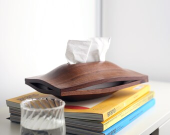 Wood Hill Tissue Box, Black Walnut Tissue Holder, Handmade Wood Hill Tissue Box, Black Walnut Tissue Holder, Handmade