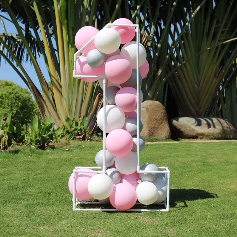 PVC Pipe Mosaic Number Balloon Frame 1 Geometric Balloon image 1