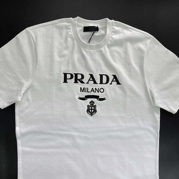 Prada White T-shirt With Embroidery Size XL