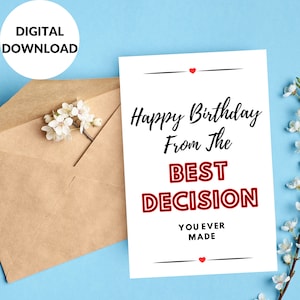 Boyfriend Birthday Card , Husband Birthday Card, To My Favourite Person, Girlfriend Birthday Card, Wife Birthday Card, Birthday Card
