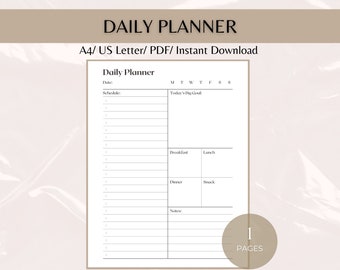 15 Minute Planner Printable, Time Blocking PDF, Day Schedule Template, Work Day Schedule, Productivity Planner, A4, Letter