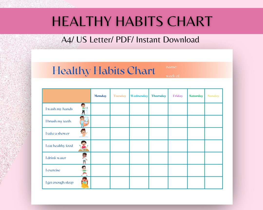 Weekly Habits Tracker Printable for Kids Healthy Habits Kids - Etsy
