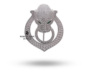 Jaguar Panther Brooch | 925 Sterling Silver | Cubic Zirconia | Luxurious Brooch Pin
