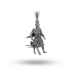 Sikh Baba Deep Singh Military Pendant | 925 Sterling Silver | Cultural Jewelry | Heritage Accessory