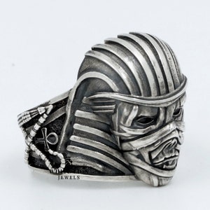 Pharaoh Mummy Egyptian Mythology Ancient Curse Corpus 925 Silver Men Ring Gift