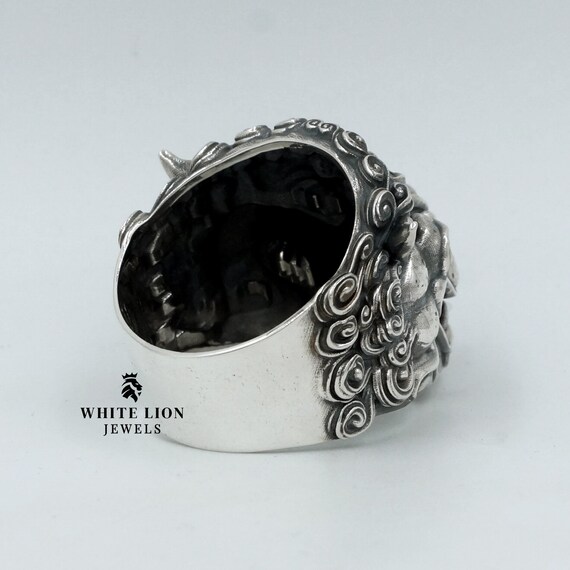 ライオン頭部 シルバーリング グルディオン ライオンキングヘッド メンズリング 925