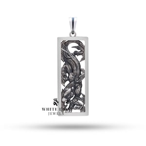 Puma Panther Jungle Animal Rectangular Pendant 925 Silver Biker Rider Pendant