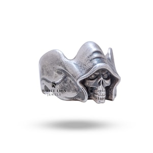 Gothic Devil Skull Skeleton Ring | 925 Sterling Silver | Edgy Gothic Style | Unique Statement Jewelry