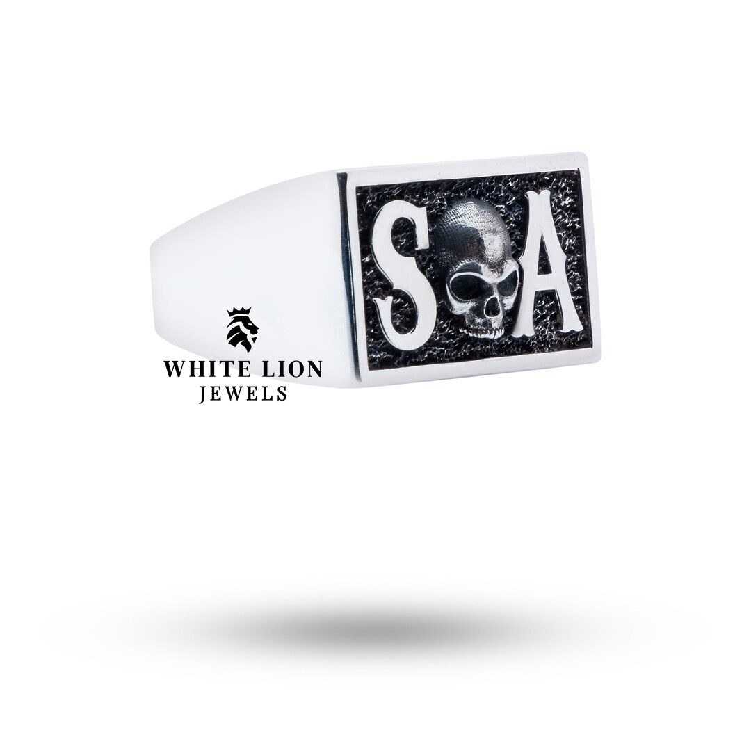Sons of Anarchy Skull 925 Sterling Silver Skull Men's Biker Rider Ring ...