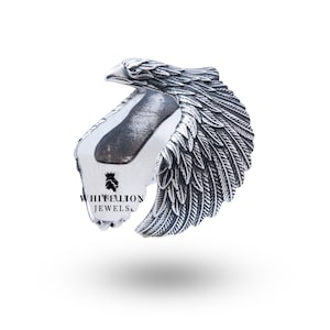 Unique Eagle Bird 925 Sterling Silver Men&#39;s Biker Rider Ring Gift Birthday