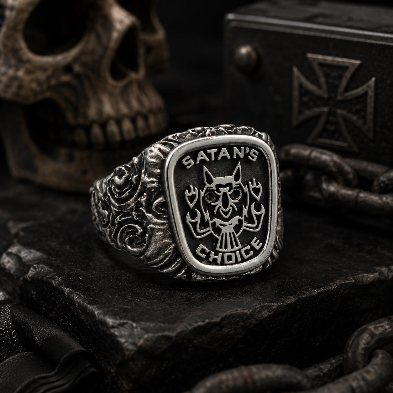 Satan's Choice Solid Men's Biker Motorcycle Club Ring | 925