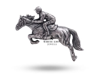 Equestrian Horse Jockey Brooch | 925 Sterling Silver | Vintage Charm | Luxury Horse Lover Gift