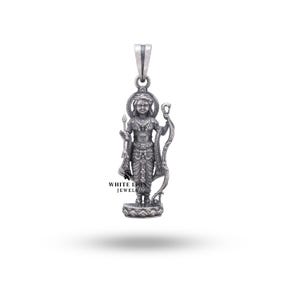 Shree Rama Pendant | 925 Sterling Silver | Spiritual Jewelry | Handcrafted Elegance | Oxidized Silver