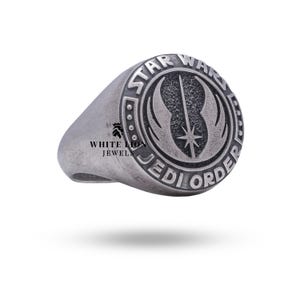 Star Wars Master Jedi Ring | 925 Sterling Silver | Oxidized Finish | Luxury Gift for Fans