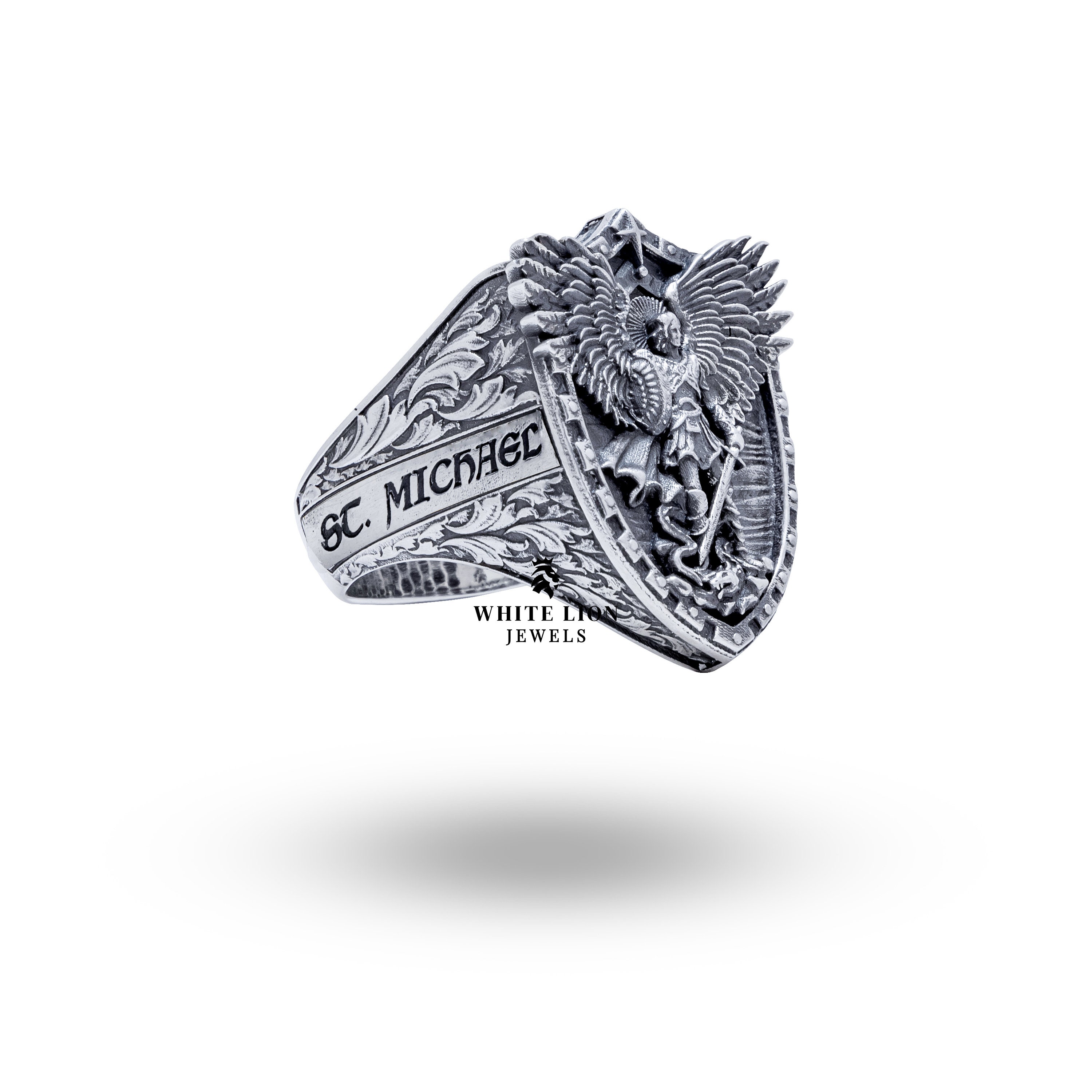 アクセサリー SAINT MICHAEL STHD . SILVER RING/SILVER SAINT MICHAEL STHD . SILVER RING/SILVER St Michael Ring - Etsy