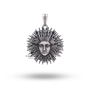 Apollo Sonnengott Anhänger | 925er Silber | Himmlische Eleganz | Einzigartiger handgefertigter Schmuck