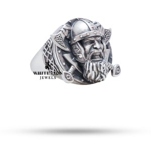 Seafaring Scandinavian Warrior Sword Vikings Men&#39;s Biker Rider Ring 925 Silver