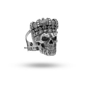 Emperor King Crown Skull Head Men&#39;s Biker Rider Ring Birthday Gift