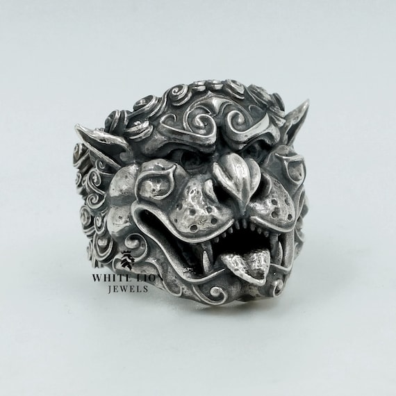 ライオン頭部 シルバーリング グルディオン ライオンキングヘッド メンズリング 925