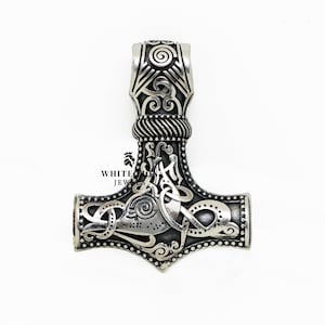 Thor Hammer Amulet Pendant Oxidized 925 Silver Men&#39;s Boys Biker Rider