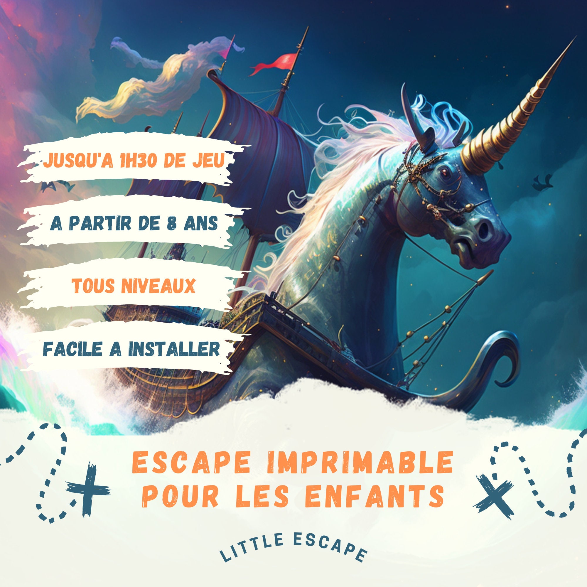 8/12 years old - Treasure hunt - "The secret of the Black Unicorn"