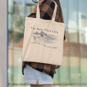 XL Zippered New York Tote Bag New York Bag New York Tote 