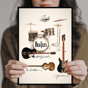 The Beatles - Kit & Guitars Lennon McCartney - Neun Druckgrößen und drei gerahmte Druckoptionen - EXKLUSIV