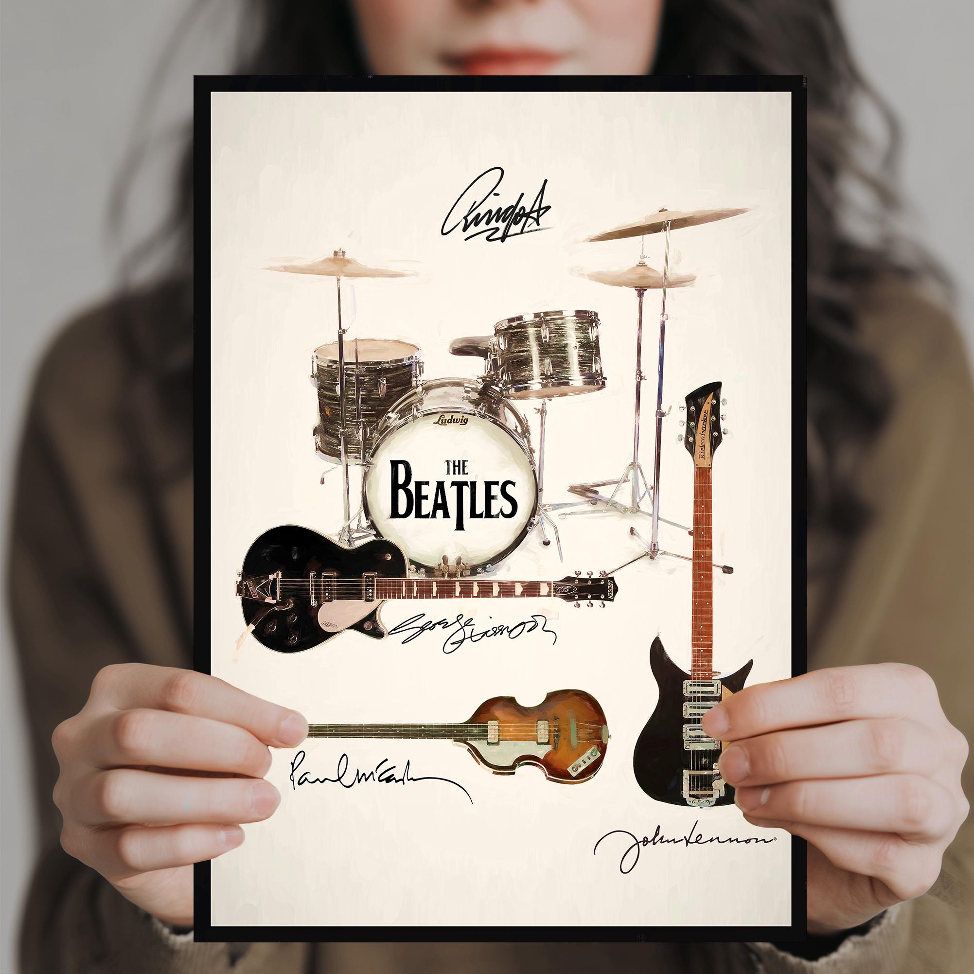The Beatles - Kit & Guitars Lennon Mccartney - Nine Print Sizes