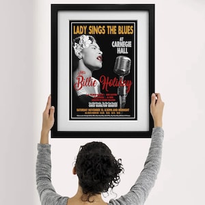 Billie Holiday 1956 Carnegie Hall Concert Poster - Nine Print Sizes & Three Framed Print Options - EXCLUSIVE
