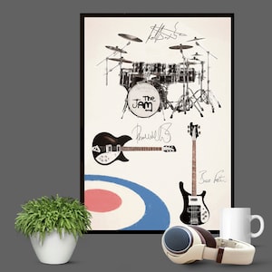 The Jam - Kit & Gitarren Weller Foxton - Drucke und Poster in mehreren Größen - EXKLUSIV für Großbritannien und die USA