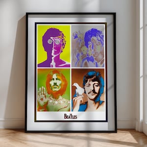 FRAMED The Beatles Psychedelic Art Lennon McCartney - Three Framed Print Poster Options