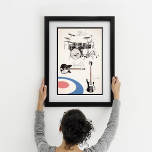 The Jam - Kit & Guitars Weller Foxton - Three Framed Print Options EXCLUSIVE
