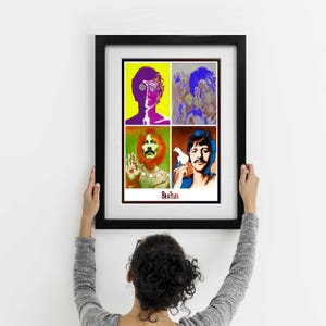 The Beatles Psychedelic Art Lennon McCartney - Three Framed Print Poster Options