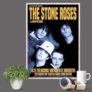 Concierto temprano de The Stone Roses de 1989: impresiones y pósteres de varios tamaños: opciones exclusivas para el Reino Unido y los EE. UU.