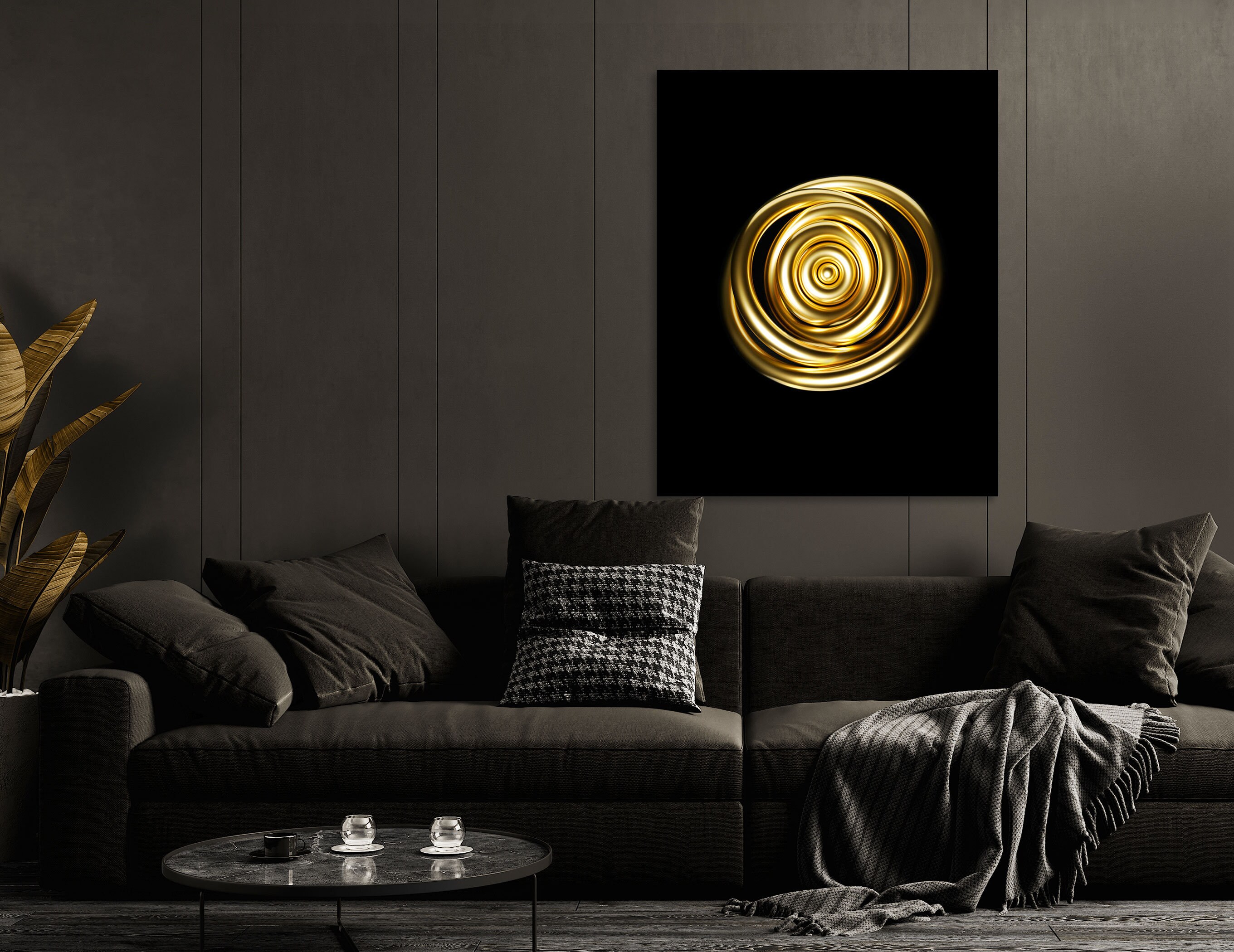 Celestial Rotating Rings, Minimal Artful Arte Metal Print Luxury ...